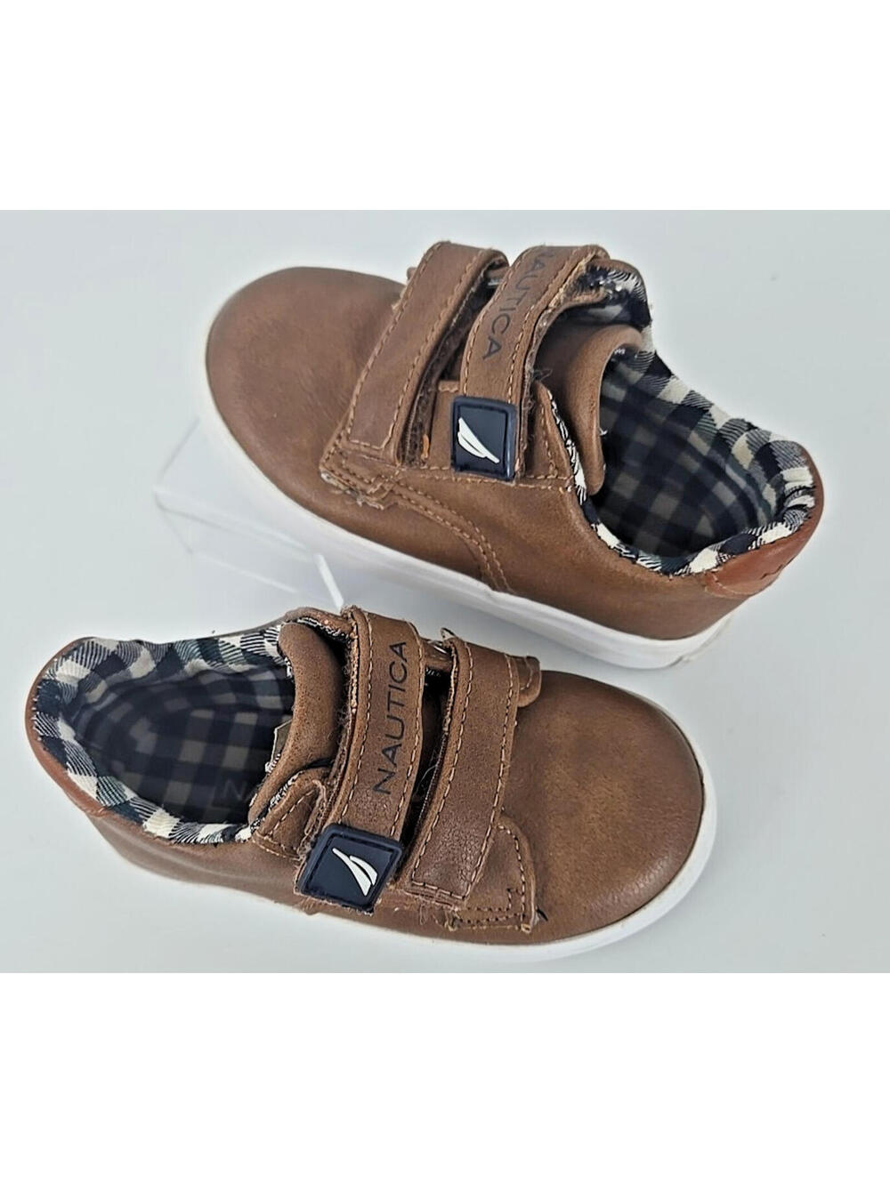Nautica Toddlers Brown Leather Hook Loop Casual Shoe Sneaker Toddler Size 5/20